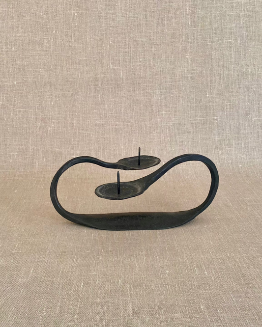 WROUGHT IRON CANDLE HOLDER