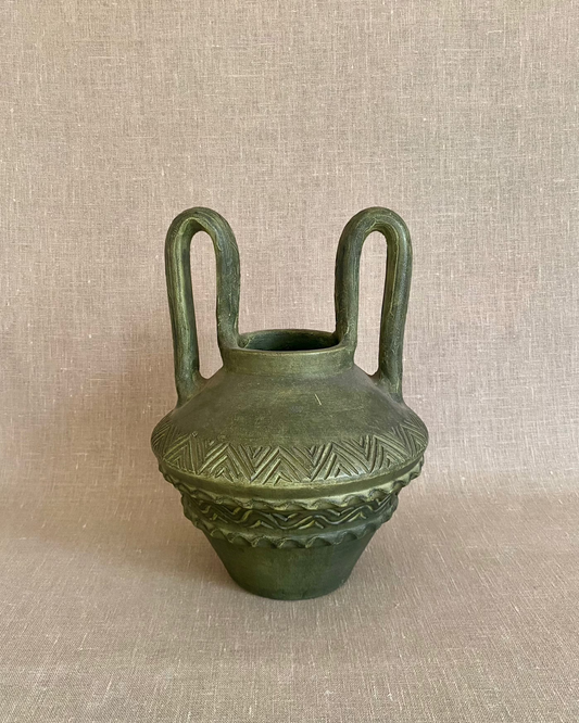 GREEN CERAMIC VESSEL